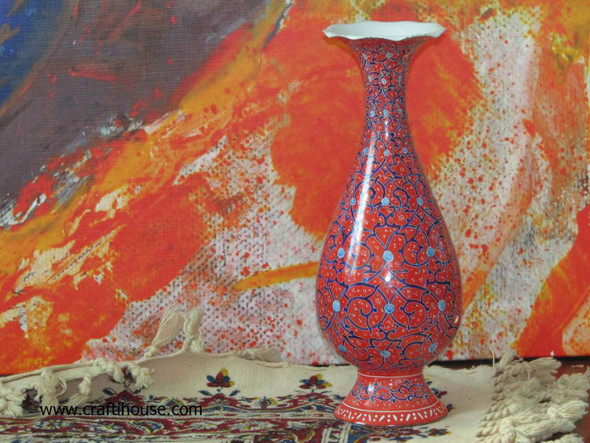 Luxury Toranj Enamel Copper Vase. Premium Design Showcase