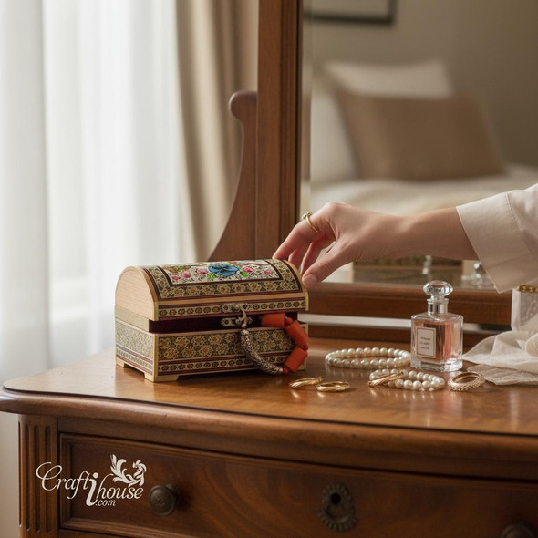 Handmade Khatam box with miniature painting