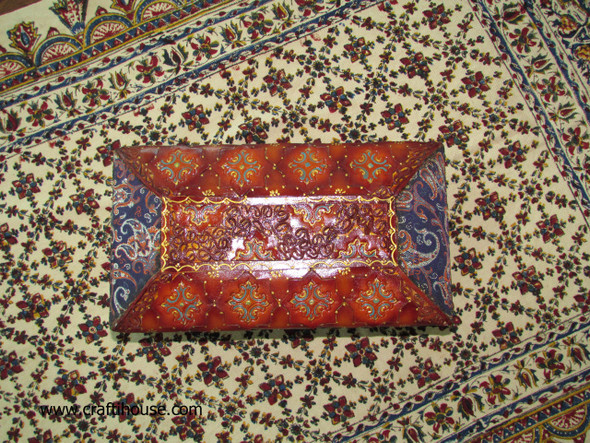 Antique Look Artificial Leather Finish | Handcrafted Jewelry Box | Traditional Khatamkari Art - Luxury Handcrafted Art Craftihouse Dubai