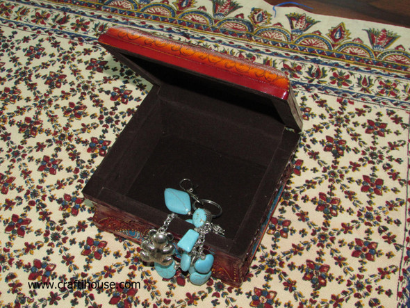 Antique Look Artificial Leather Finish | Boutique Khatam Storage Box | Authentic Middle Eastern Art - Luxury Handcrafted Art Craftihouse Dubai