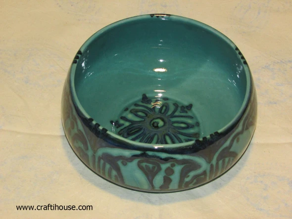 Luxury Handcrafted A Turquoise Color Bowl Pottery Premium Design Showcase