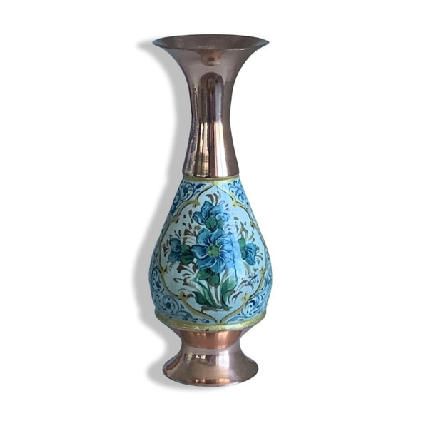 Exclusive Artisan Hand Painted Copper Flower Fine Craftsmanship Detail