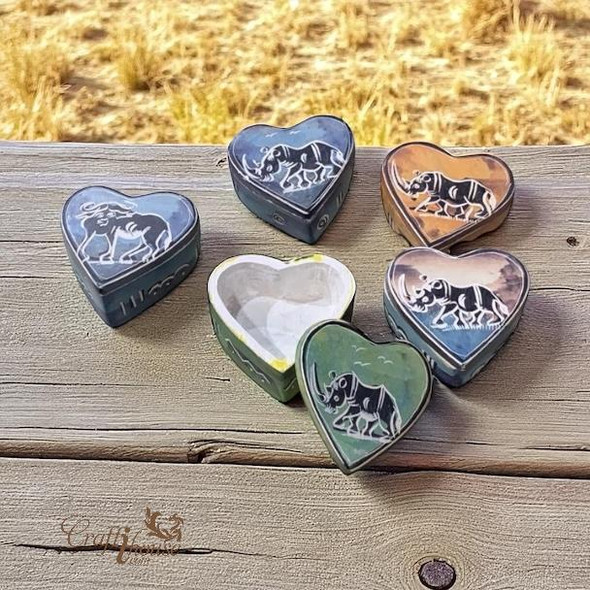 soapstone heart trinket box handcrafted African art