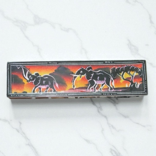 Hand-painted orange and black soapstone pen case