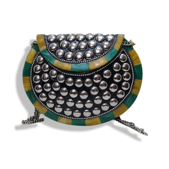 Luxury Handmade Metal Bag for Women covered with natural stone Premium Design Showcase