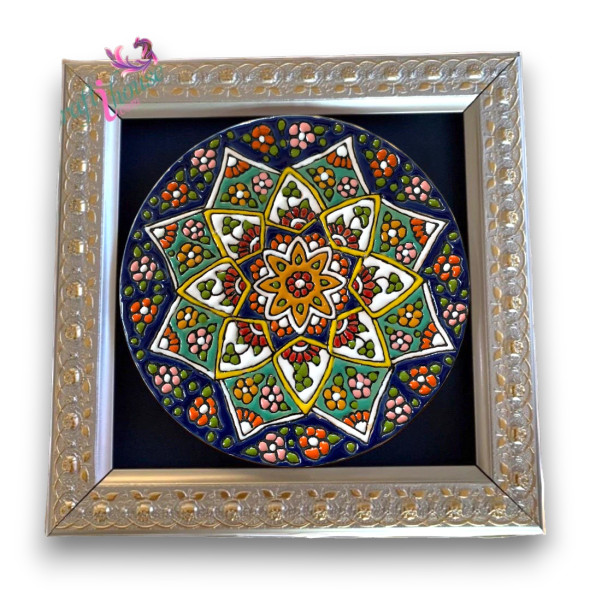 Handcrafted 22x22cm Minakari Ceramic Plate With – Luxury Decor - Luxury Handcrafted Art Craftihouse Dubai
