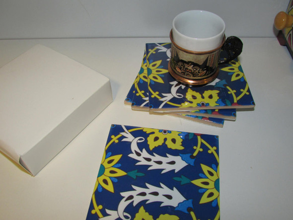 Ceramic Tile Coasters Set | Sophisticated Boutique Accessory | Crafted In Dubai - Luxury Handcrafted Art Craftihouse Dubai