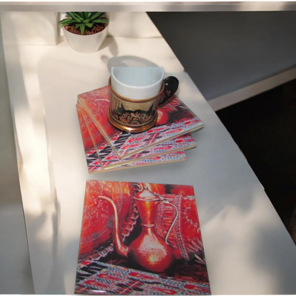 Ceramic Tea Coaster Set | Sophisticated Boutique Accessory | Crafted In Dubai - Luxury Handcrafted Art Craftihouse Dubai