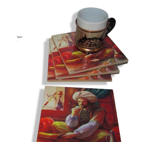 Happy Birthday 4pcs Coaster | Luxury Heritage Gift & Cultural Souvenir - Luxury Handcrafted Art Craftihouse Dubai