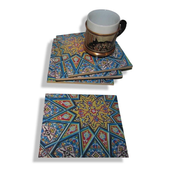 Luxury Ceramic Tea Coaster Set | Hand-painted Enameled Clay Plate Premium Design Showcase