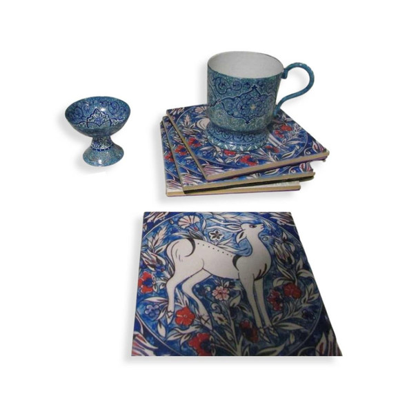 Ceramic Tea Coaster A | Premium Embossed Floral Plate | Authentic Cultural Gift - Luxury Handcrafted Art Craftihouse Dubai