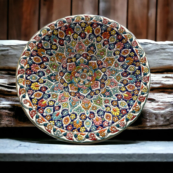 30cm Islamic Calligraphy Clay Plate | Boutique Clay Wall Hanging | Unique Middle Eastern Decor - Luxury Handcrafted Art Craftihouse Dubai