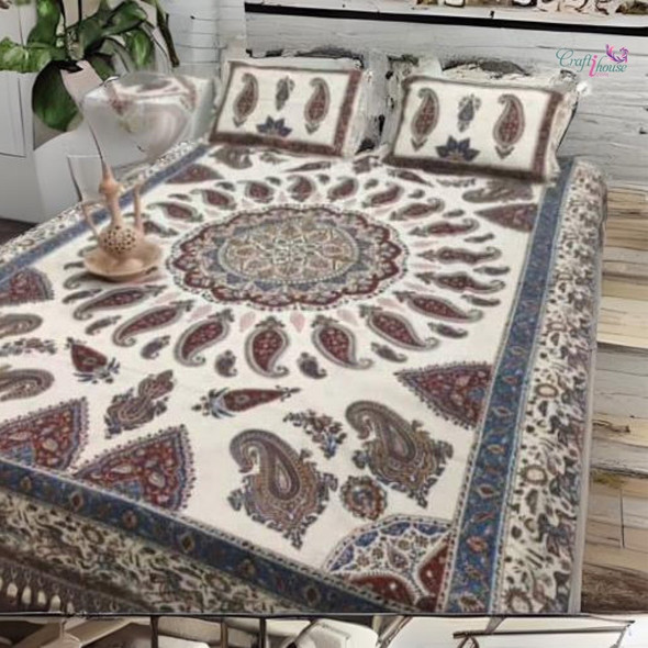 Eco-friendly and sustainable handmade cotton bed sheet from the Craftihouse textile collection