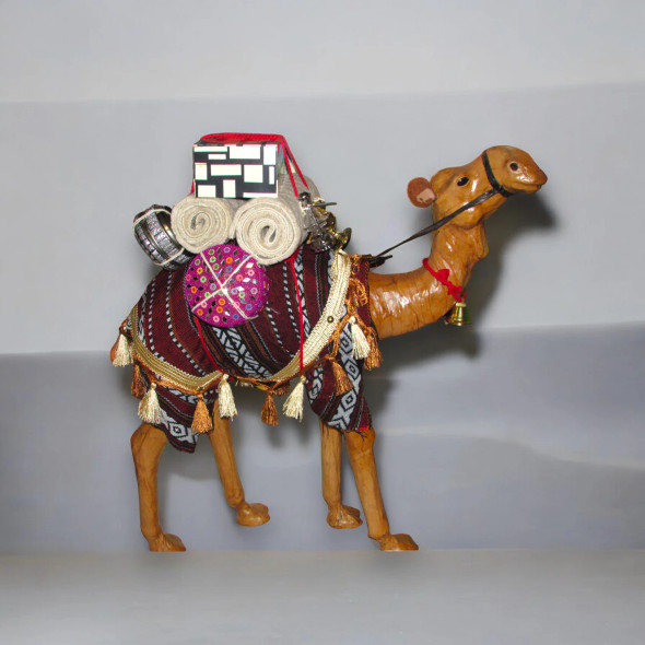 Leather Camel 18-inch Loaded Decorative | Artisan Home Decor | Unique Middle Eastern Piece - Luxury Handcrafted Art Craftihouse Dubai