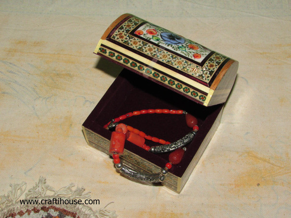 Dome Shaped Khatamkari | Boutique Khatam Storage Box | Authentic Middle Eastern Art - Luxury Handcrafted Art Craftihouse Dubai