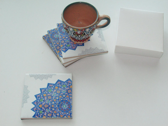 Ceramic Tea Coaster A | Luxury Heritage Gift & Cultural Souvenir - Luxury Handcrafted Art Craftihouse Dubai