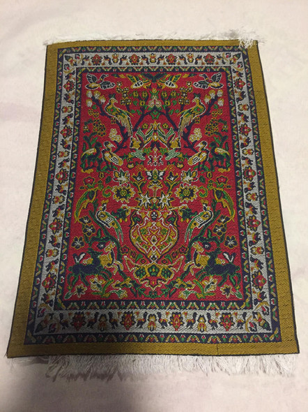 Premium artisan Oriental carpet design mouse pad featuring intricate miniature rug patterns for luxury computer desk decor.