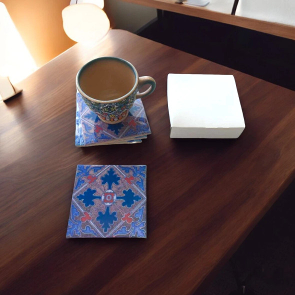 Adorable Ceramic Coaster Set | Artisan Home Decor | Unique Middle Eastern Piece - Luxury Handcrafted Art Craftihouse Dubai