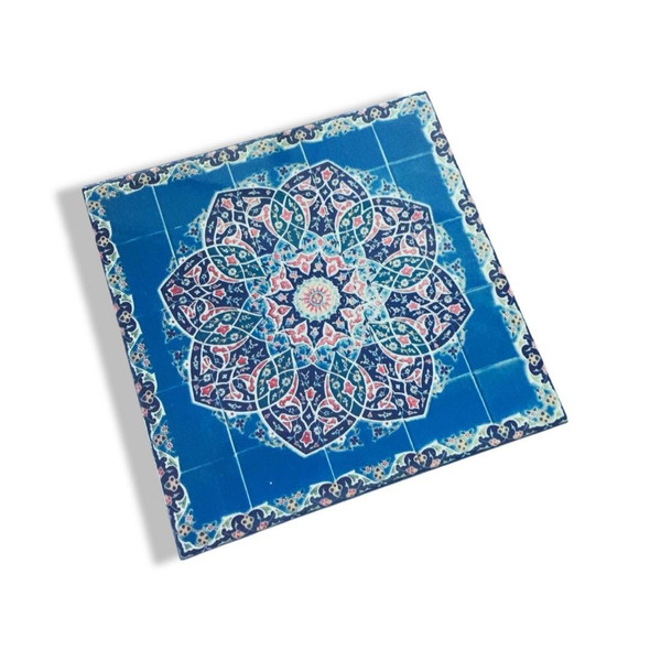 Handcrafted Lovely blue pattern Bowl Coaster – Luxury Decor - Luxury Handcrafted Art Craftihouse Dubai