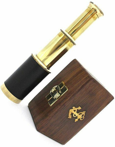 Brass Pocket Telescope with Hard wood box