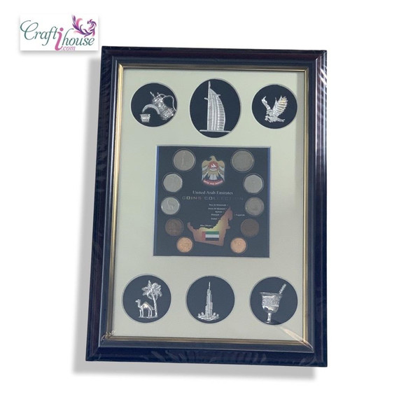7 Emirates sand souvenir frame 35x25cm UAE heritage wall display Dubai gift