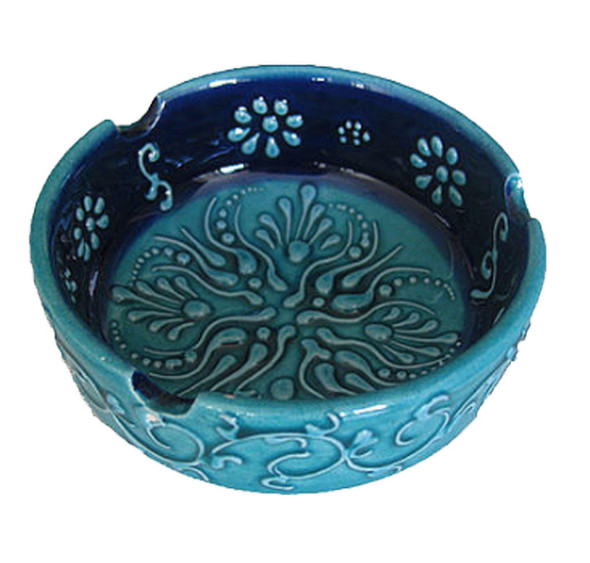 Turkish Ceramic Ashtray | Sophisticated Handcrafted Pottery | Elegant Home Accent - Luxury Handcrafted Art Craftihouse Dubai