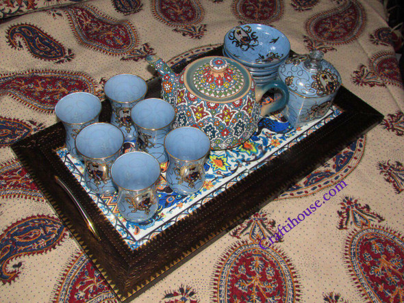 Peacock Pattern Tray | Boutique Middle Eastern Platter | Authentic Regional Craft - Luxury Handcrafted Art Craftihouse Dubai