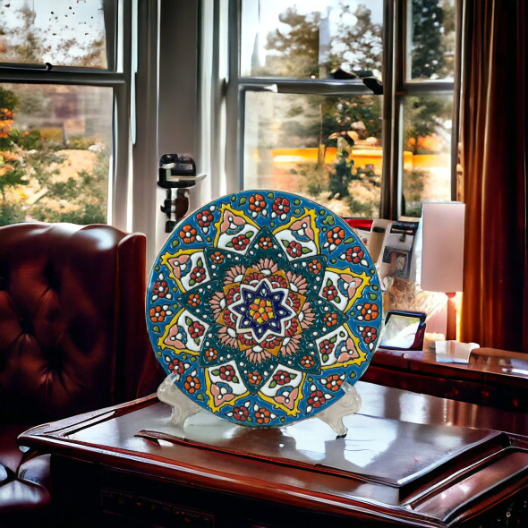 minakari hand painted ceramic plate