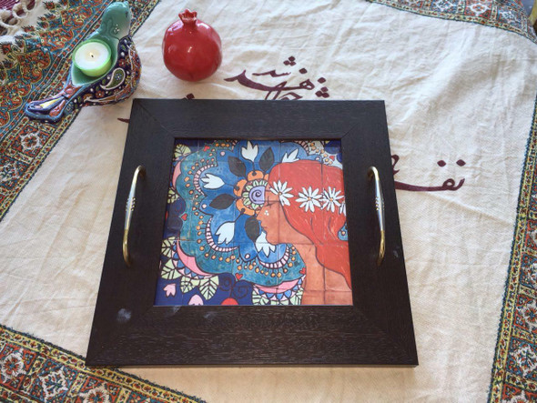 Ceramic Tea Serving Tray | Luxury Heritage Gift & Cultural Souvenir - Luxury Handcrafted Art Craftihouse Dubai