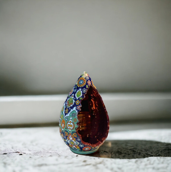 Handcrafted Textured Ceramic Candle Holder – Luxury Decor - Luxury Handcrafted Art Craftihouse Dubai