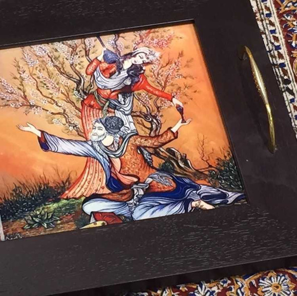 Ceramic Tea Serving Tray With | Artisan Home Decor Piece | Unique Middle Eastern Art - Luxury Handcrafted Art Craftihouse Dubai