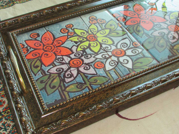 Ceramic Tea Serving Tray With | Luxury Heritage Gift & Cultural Souvenir - Luxury Handcrafted Art Craftihouse Dubai