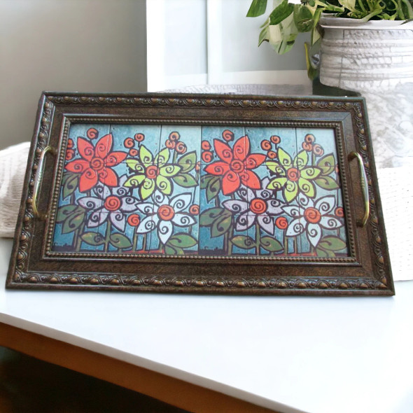 Handcrafted Ceramic Tea Serving Tray With – Craftihouse Luxury - Authentic Luxury Craftsmanship