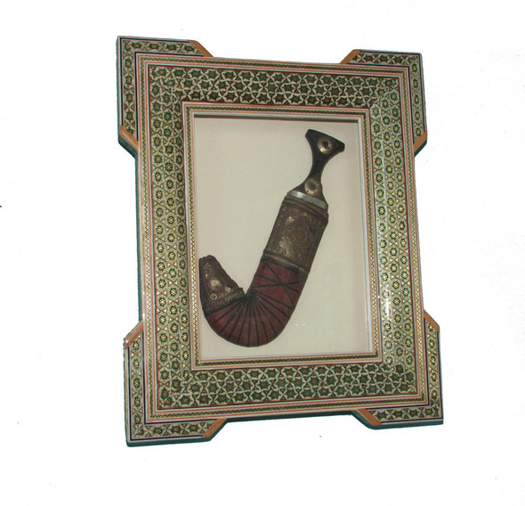 Antique Omani Khanjar Framed Wooden | Traditional Heritage Wall Decor | Artisan Clay Sculpture - Luxury Handcrafted Art Craftihouse Dubai