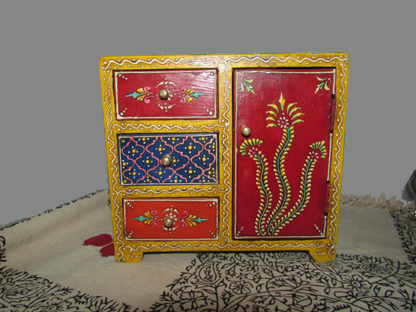 Exclusive Hand Painted Wooden Jewelry | Artisan Crafted Trinket Box | Sophisticated Home Decor Fine Craftsmanship Detail