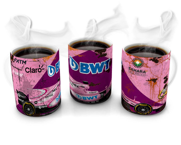 An authentic Sahara Force India F1 magic mug, a unique collectible for fans of Formula 1 racing, available at Craftihouse.