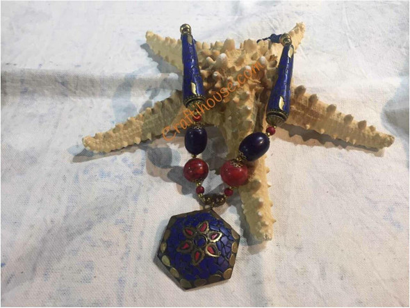 Luxury A  Handmade  beaded necklace,,Made from Nepali beads and Tibetan finding Premium Design Showcase