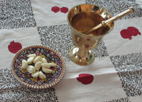 Handcrafted Uae Mortar Pestle Brass Hawan Lifestyle Visual