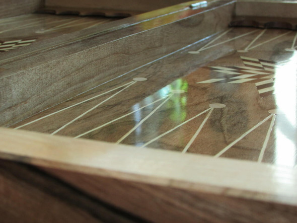 Exclusive backgammon set ,Walnut Wooden  Backgammon Set (BKG-PL290) Fine Craftsmanship Detail
