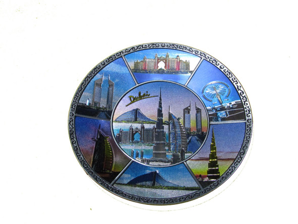 Metal Wall Hanging Plate | Dubai Souvenir | 6 Inch Plate . - Luxury Handcrafted Souvenir Craftihouse Dubai