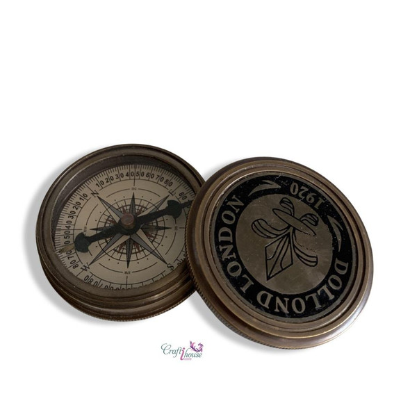 Brass Pocket Compass Marine Compass | Artisan Home Decor | Unique Middle Eastern Piece - Luxury Handcrafted Art Craftihouse Dubai