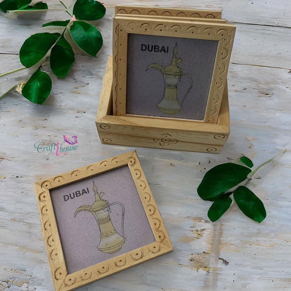 Wooden Coasters In Traditional Premium | Luxury Heritage Gift & Cultural Souvenir - Luxury Handcrafted Art Craftihouse Dubai