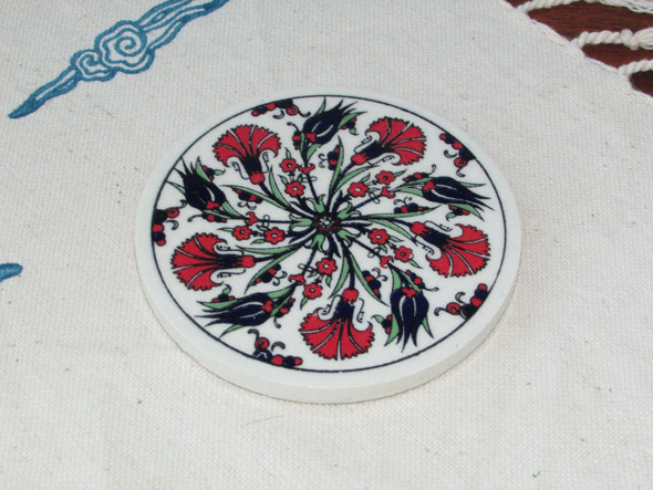 Flower Pattern Turkish Ceramic | Artisan Home Decor | Unique Middle Eastern Piece - Luxury Handcrafted Art Craftihouse Dubai