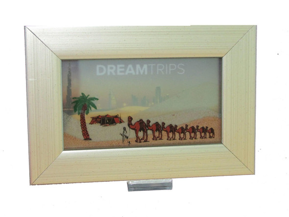 The "Seven Sands" moving art displayed, highlighting its fluid design and the sophisticated contrast of the white frame.