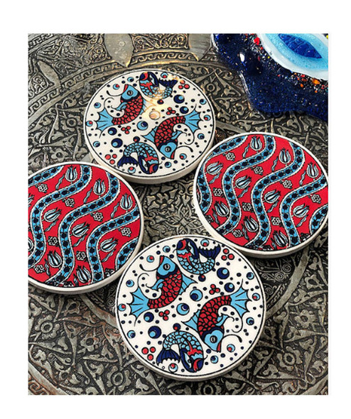 Luxury Handcrafted Ceramic Coaster Set Of Premium Design Showcase