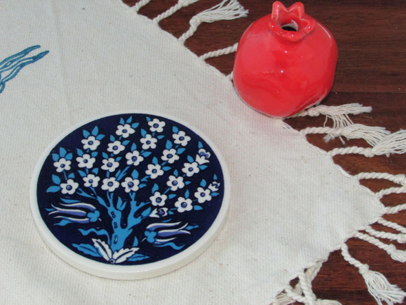 Turkish Ceramic Tea Coaster | Artisan Home Decor | Unique Middle Eastern Piece - Luxury Handcrafted Art Craftihouse Dubai