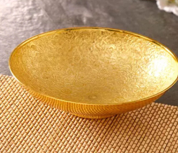 Luxury Uae Engraved Golden Brass Bowl Premium Design Showcase