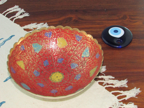 Luxury Red Pattern Minakari Brass Premium Design Showcase