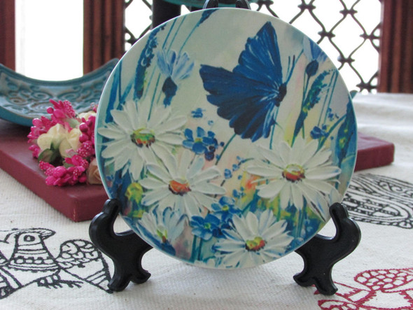 Luxury Uae Handcrafted Blue Butterfly Ceramic Premium Design Showcase