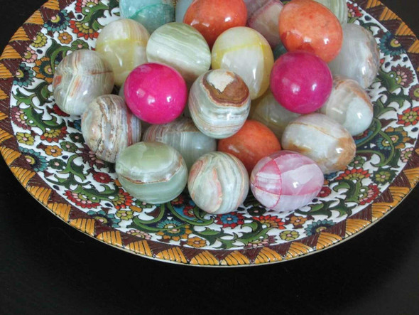 handmade eggs made from various natural onyx